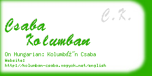 csaba kolumban business card